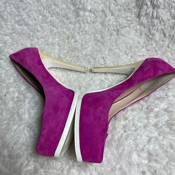 BCBG Generation Pinkie leather suede hot pink slip on heels pointed toe Size 9.5 - Picture 7 of 11